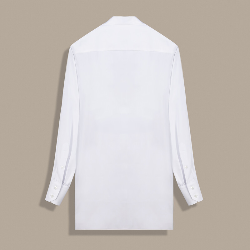 Eliza Taşlı Uzun Kol Beyaz Gömlek - SARAR WOMAN