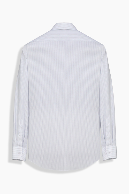 Elvio Çizgili Klasik Lacivert Gömlek - SARAR