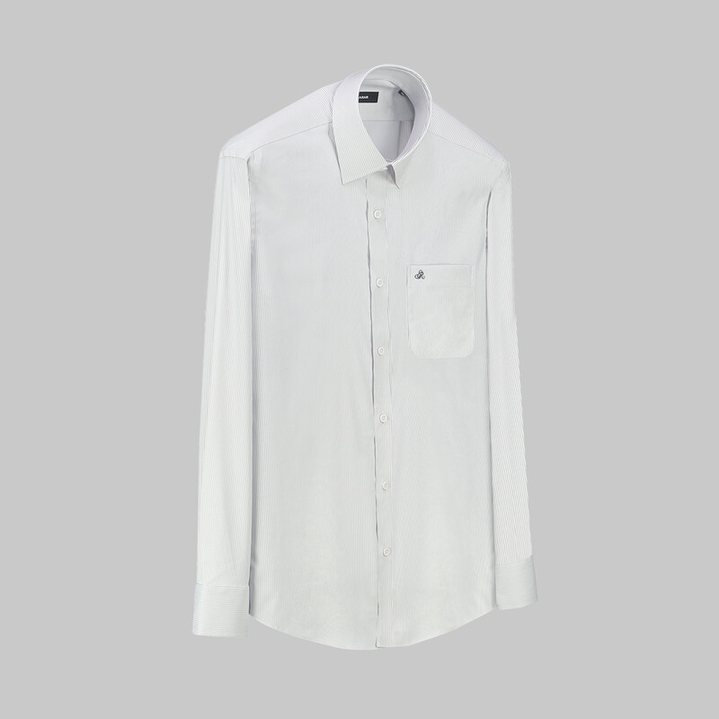 Elvio Çizgili Cepli Lacivert Gömlek 