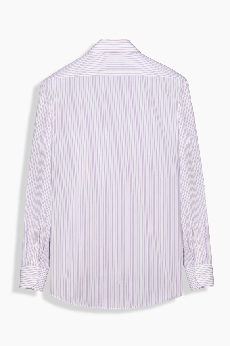 Elvio Çizgili Mor Klasik Gömlek - 2