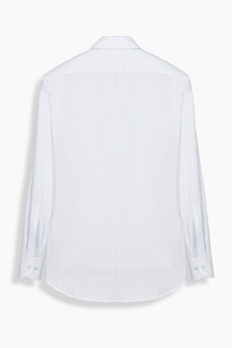 Elvio Co Çizgili Uzun Kol Mavi Gömlek - 2