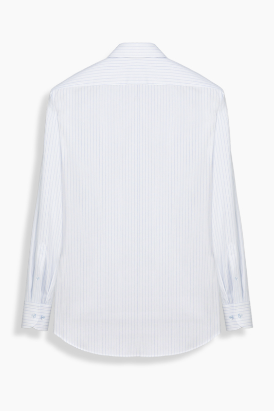 Elvio Co Çizgili Uzun Kol Mavi Gömlek - SARAR