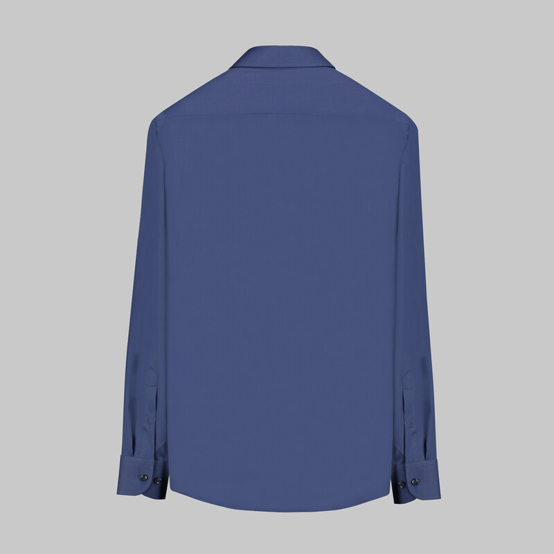 Elvio Easy Iron Slim Fit Açık Lacivert Gömlek - SARAR (1)