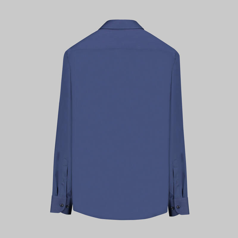 Elvio Easy Iron Slim Fit Açık Lacivert Gömlek - 2