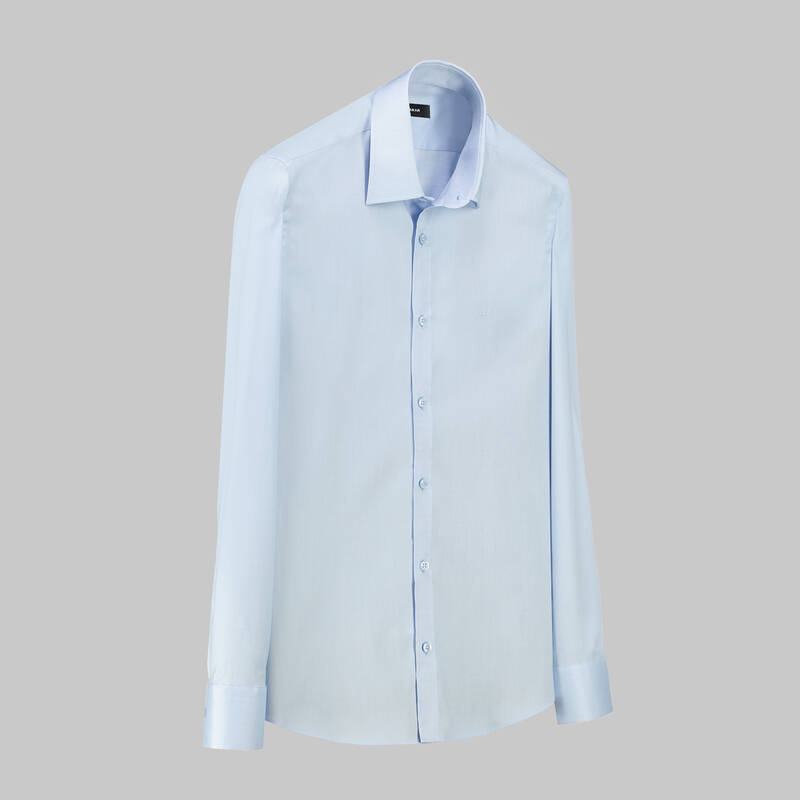 Elvio Easy Iron Slim Fit Açık Mavi Gömlek - 1