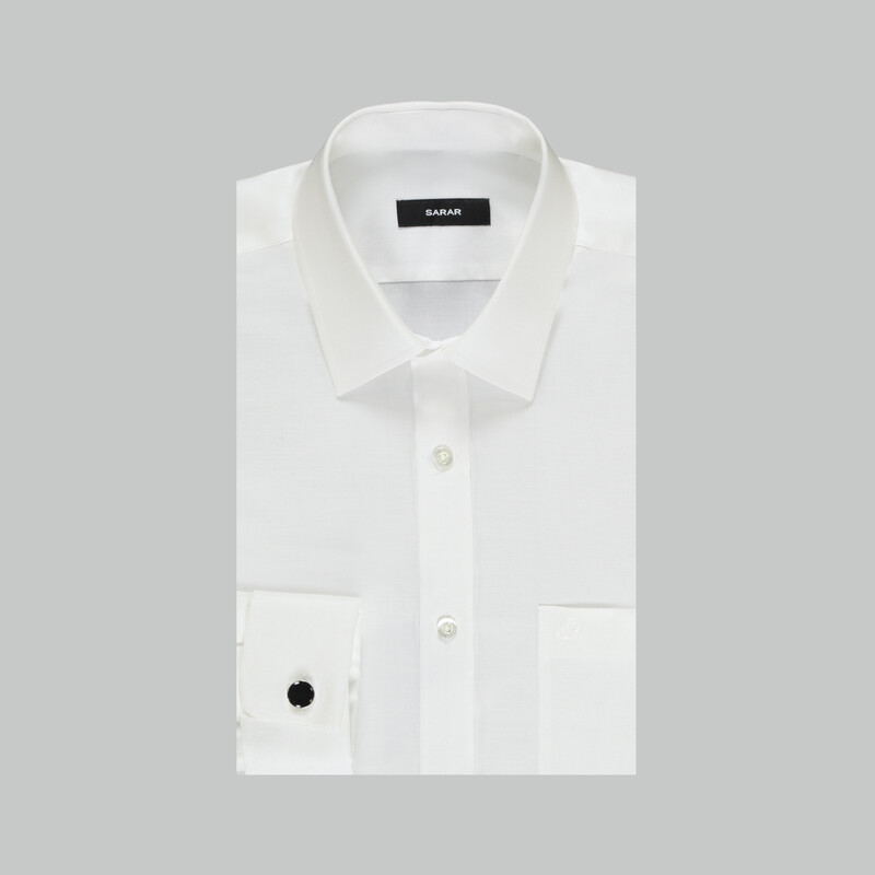 Elvio Selection Geniş Manşet Beyaz Gömlek - SARAR