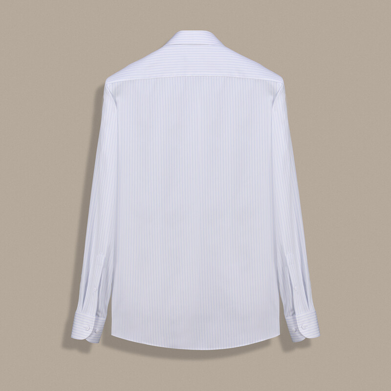 Elvio İnce Çizgili Slim Fit Açık Mavi Gömlek - SARAR