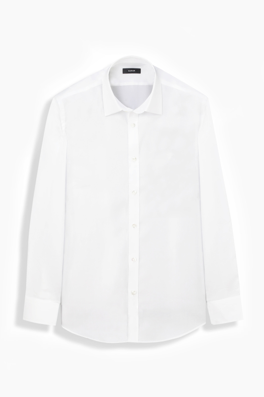 Elvio Non Iron Slim Fit Pamuklu Beyaz Gömlek 