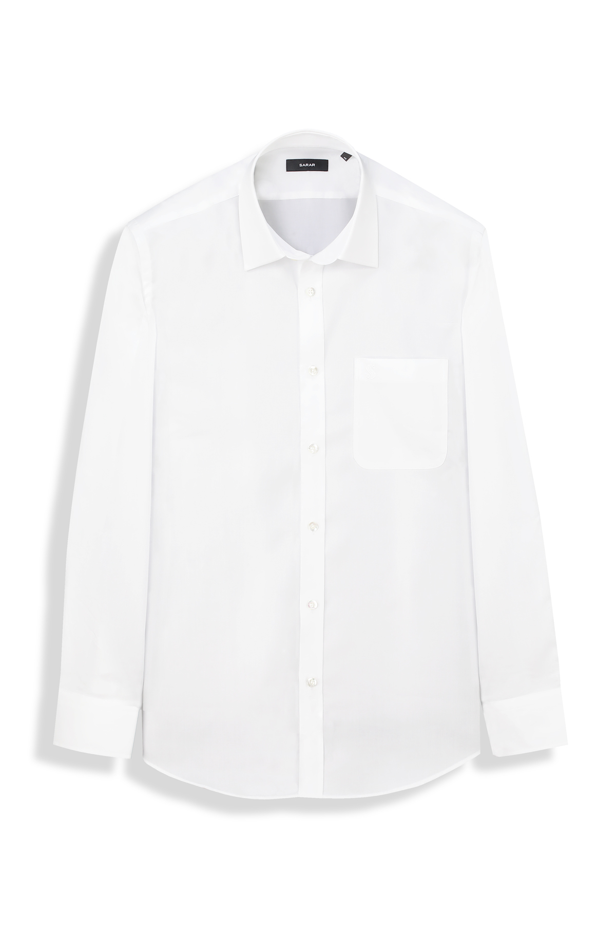 Elvio Non Iron Slim Fit Pamuklu Cepli Beyaz Gömlek