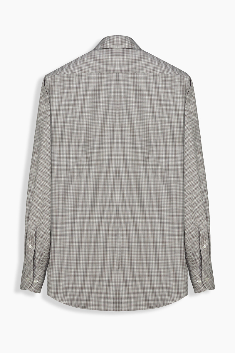 Elvio Pamuklu Kahverengi Ekose Gömlek - 2