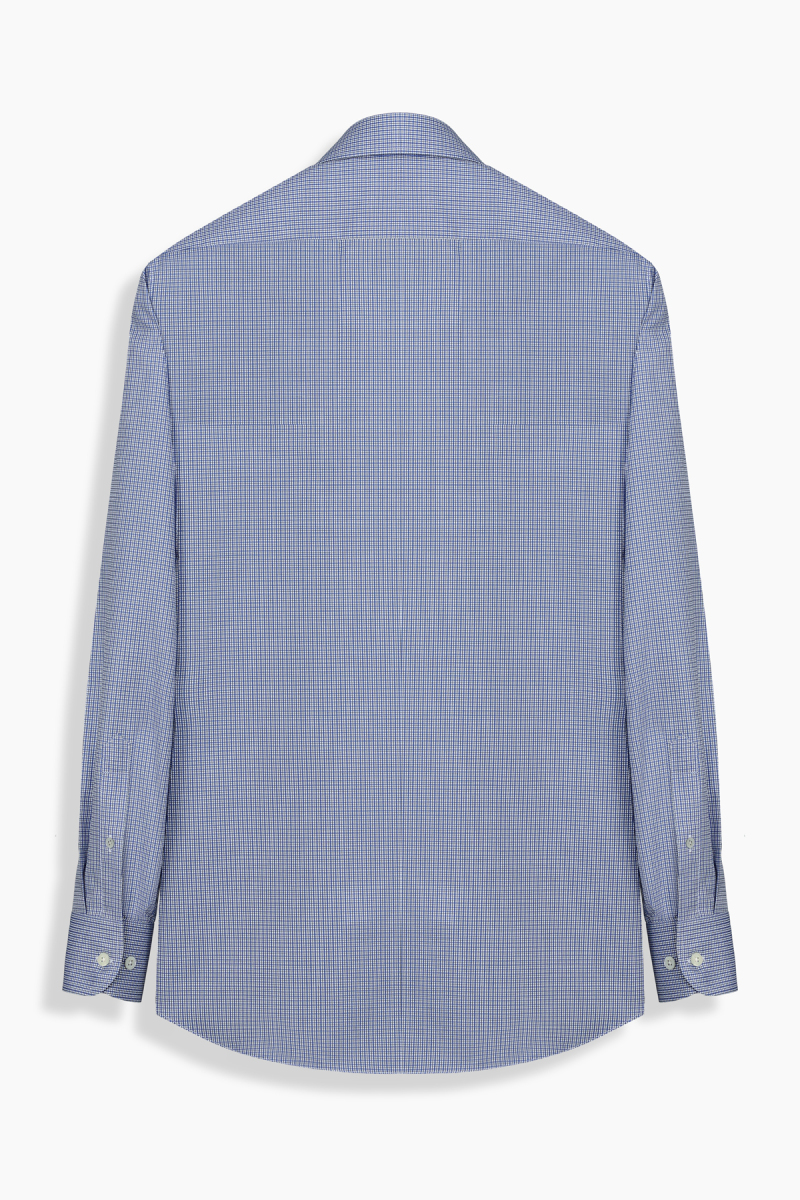 Elvio Pamuklu Mavi Ekose Gömlek - 2
