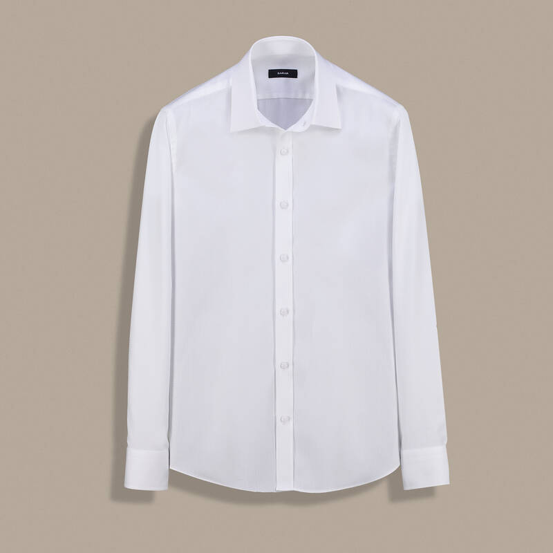 Elvio Pamuklu Slim Fit Beyaz Gömlek - 1