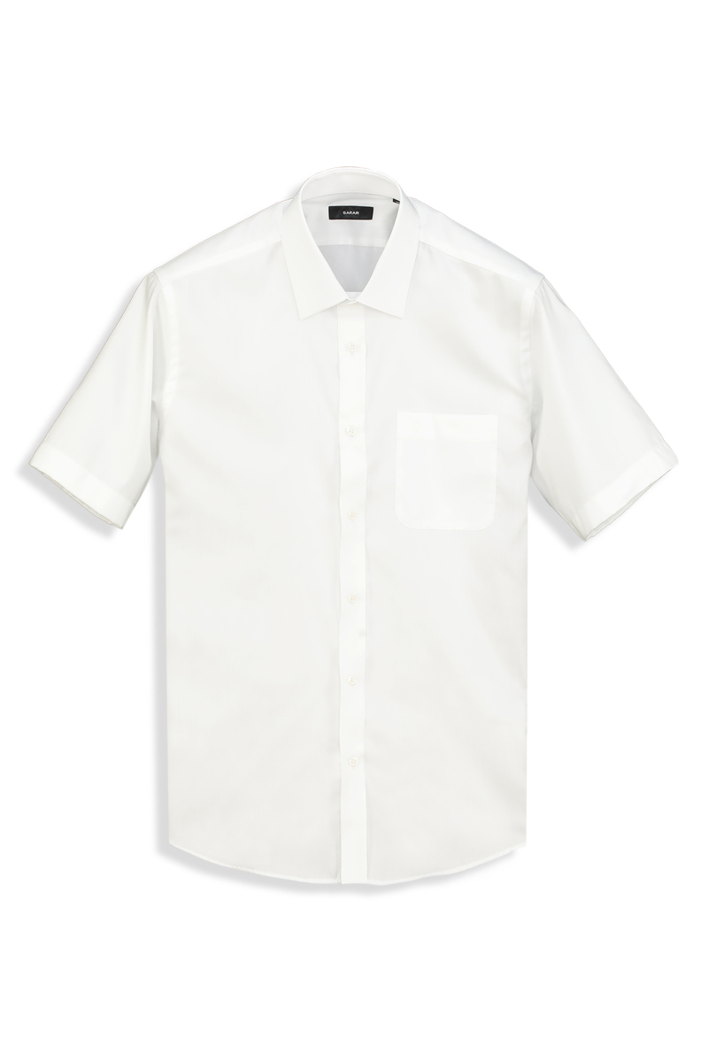 Elvio Selection Kısa Kollu Non-Iron Beyaz Gömlek - 1