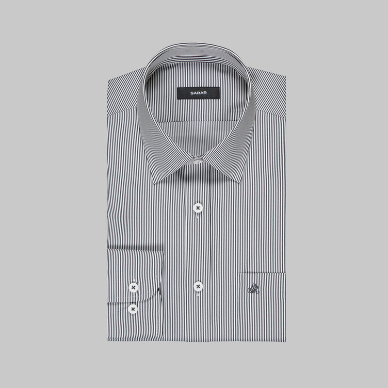 Elvio Selection Çizgili Lacivert Gömlek - SARAR