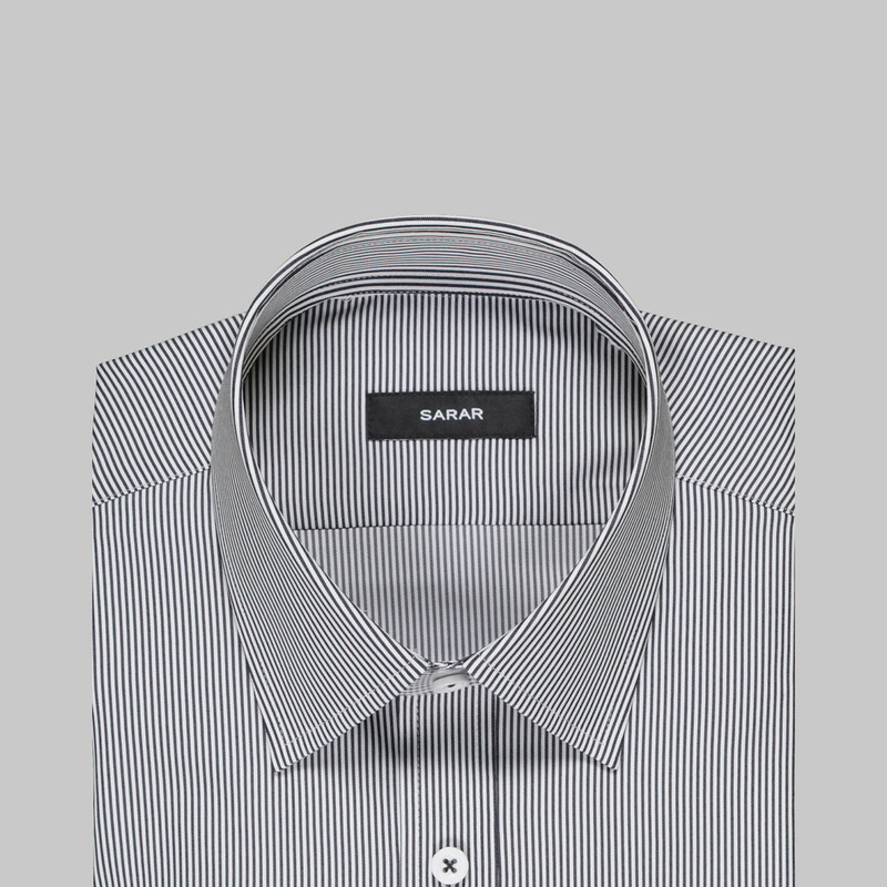 Elvio Selection Çizgili Lacivert Gömlek - SARAR