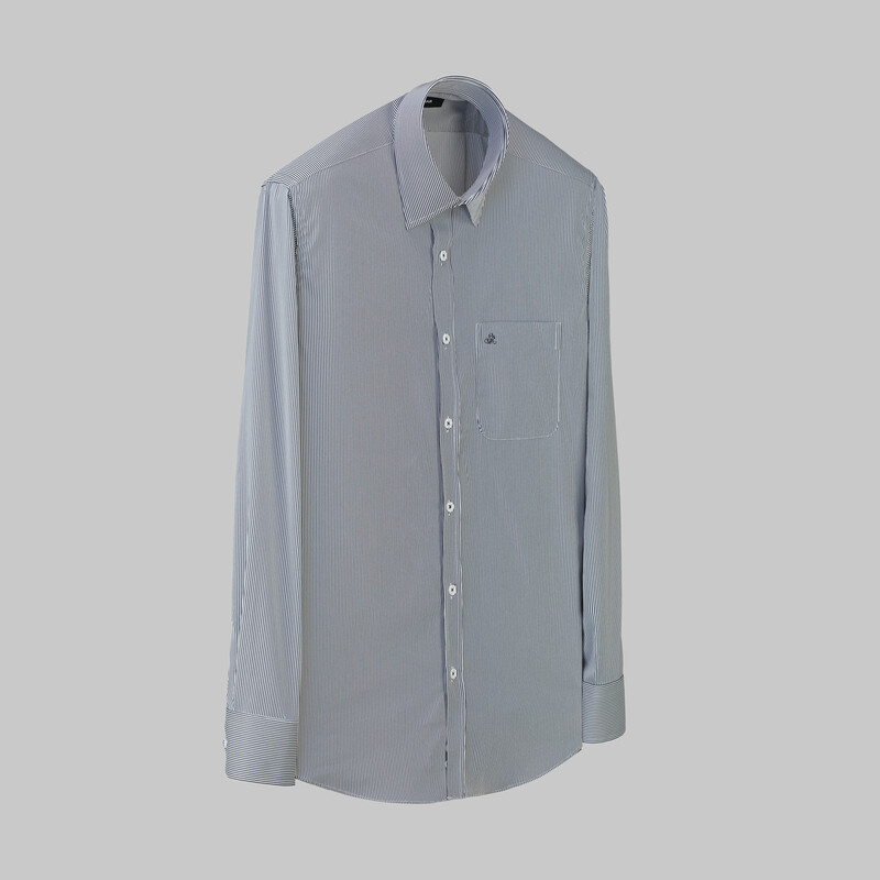 Elvio Selection Çizgili Lacivert Gömlek 