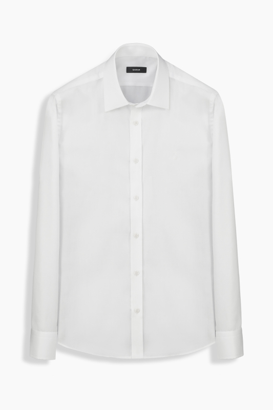 Elvio Slim Fit Non-Iron Beyaz Gömlek - SARAR