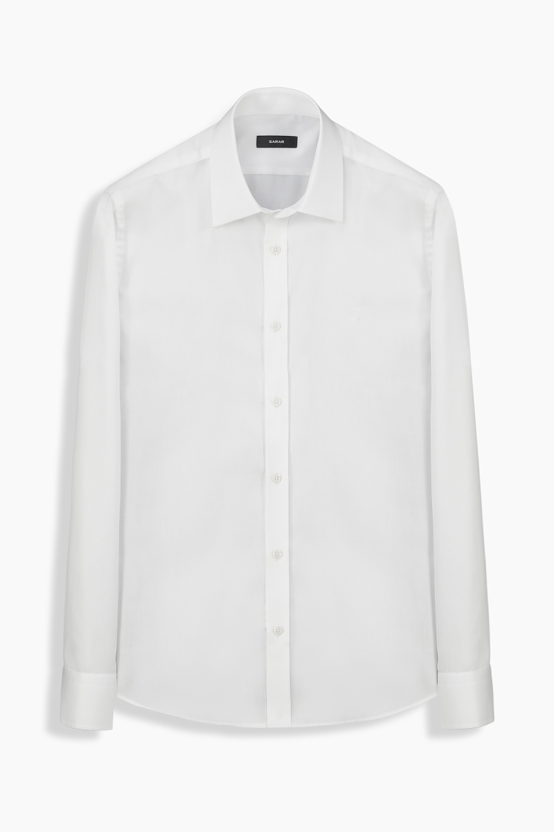 Elvio Slim Fit Non-Iron Beyaz Gömlek - 1