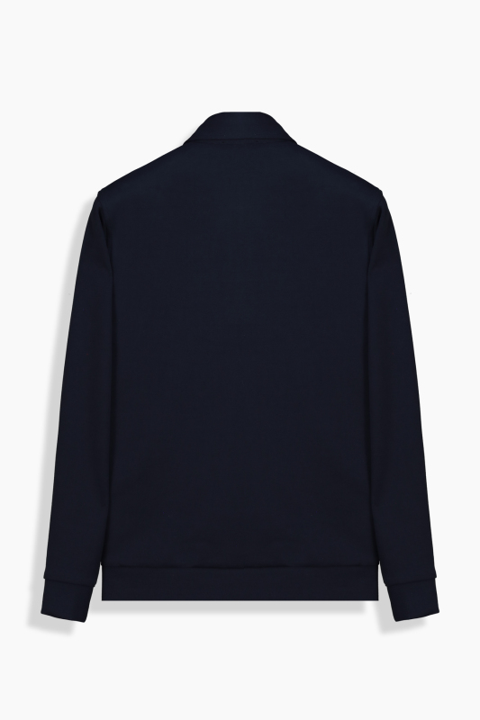 Elvira Polo Yaka Açık Lacivert Sweatshirt - INTERVIEW