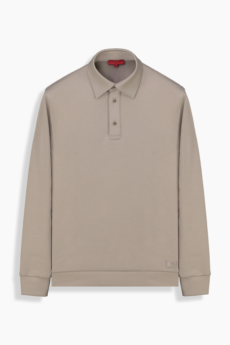 Elvira Polo Yaka Bej Sweatshirt - 1