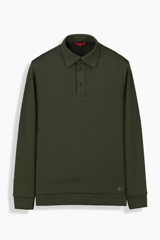 Elvira Polo Yaka Haki Sweatshirt 