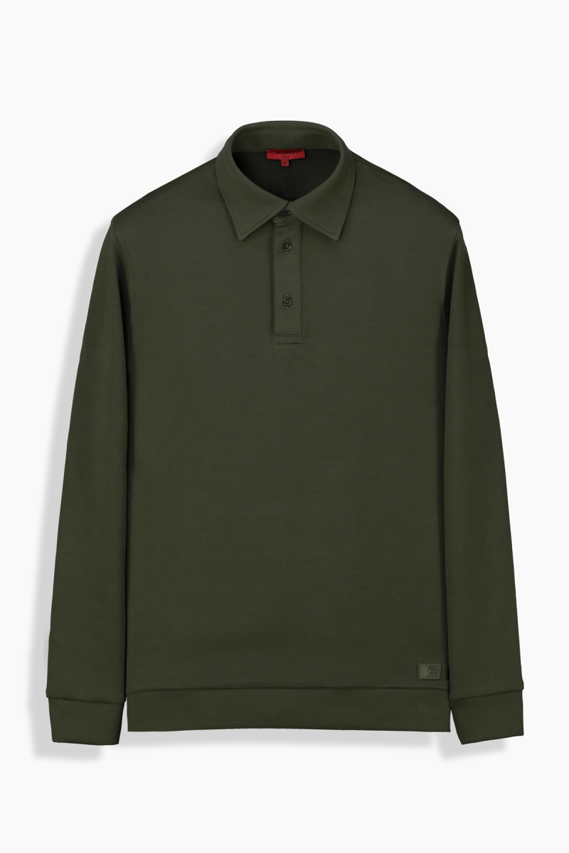 Elvira Polo Yaka Haki Sweatshirt - 1