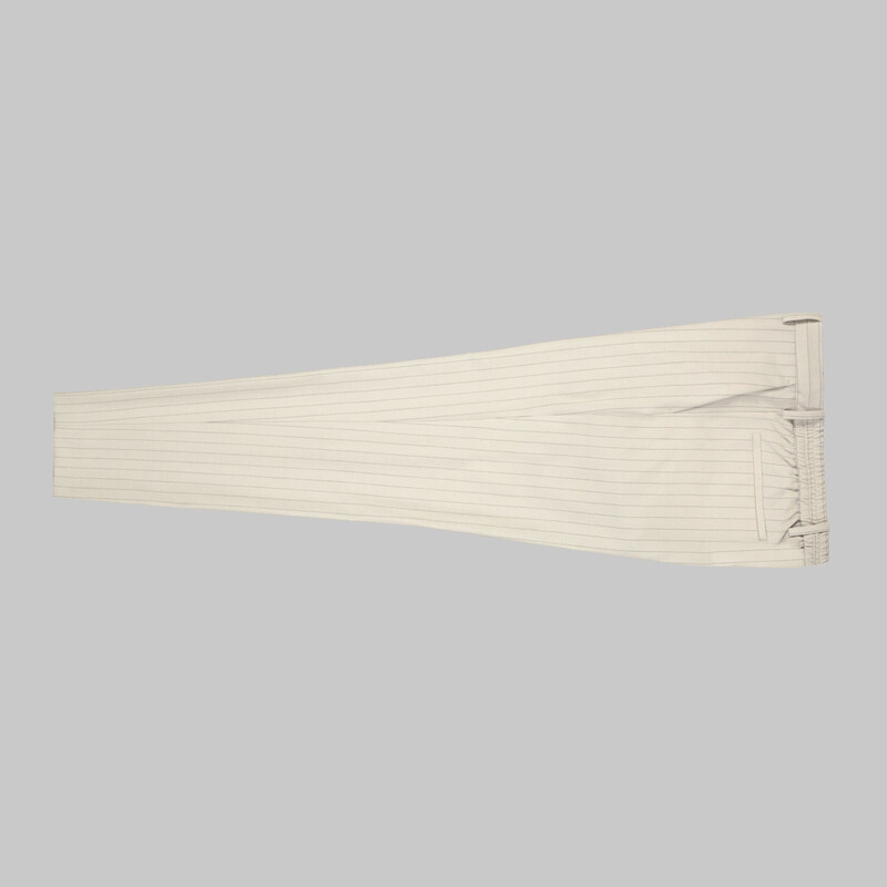 Ely Beli Bağcıklı Çizgili Bej Pantolon - INTERVIEW