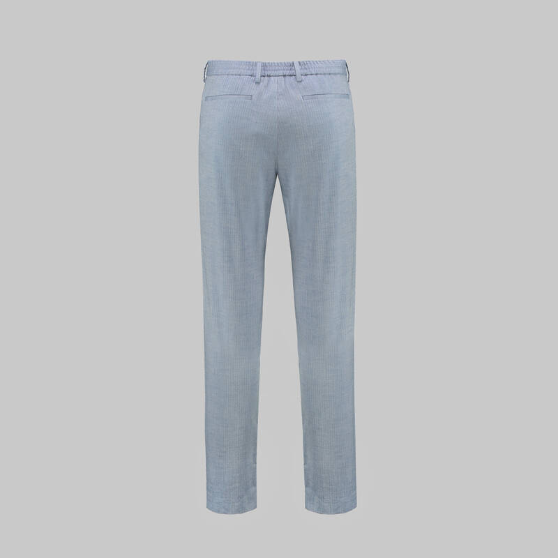 Ely Çizgili Açık Mavi Pantolon - 4