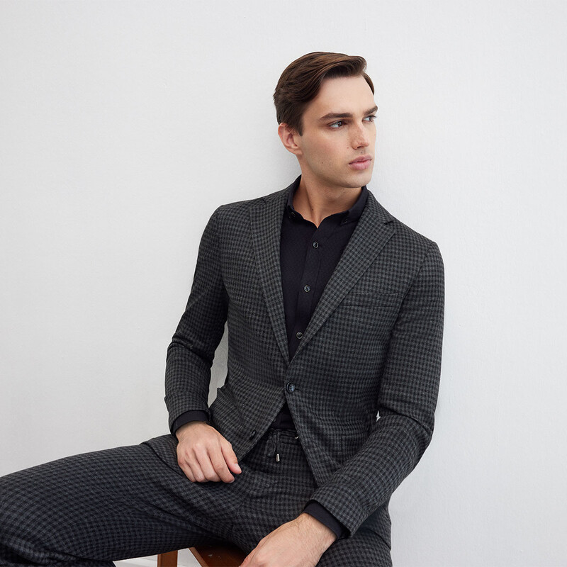 Ely Kareli Koyu Gri Pantolon - INTERVIEW (1)