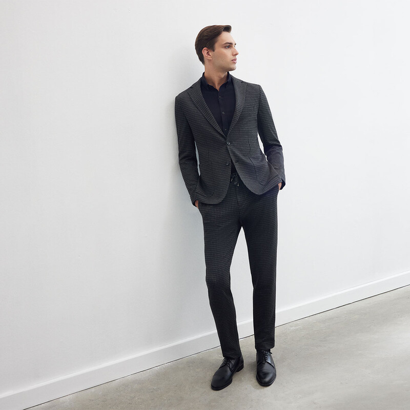 Ely Kareli Koyu Gri Pantolon - INTERVIEW