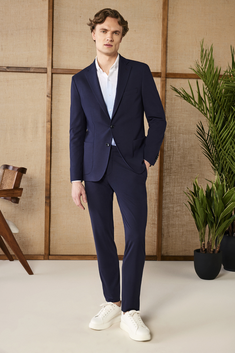 Ely Lacivert Ekstra Slim Pantolon - 1
