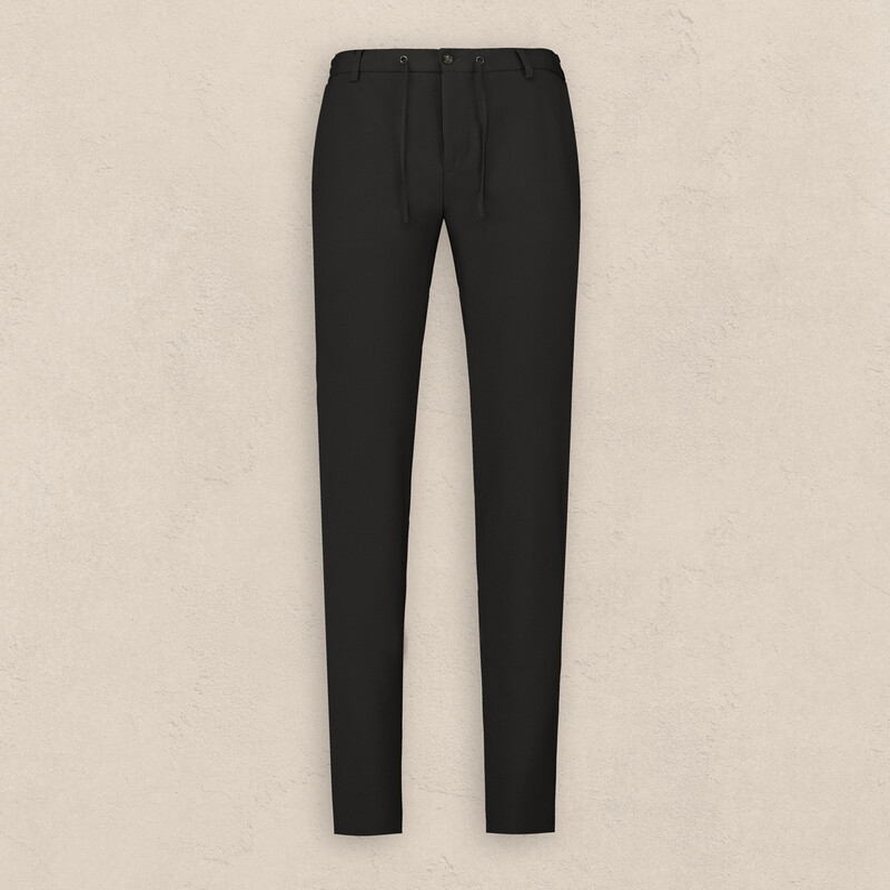 Ely Siyah Beli Bağcıklı Pantolon 