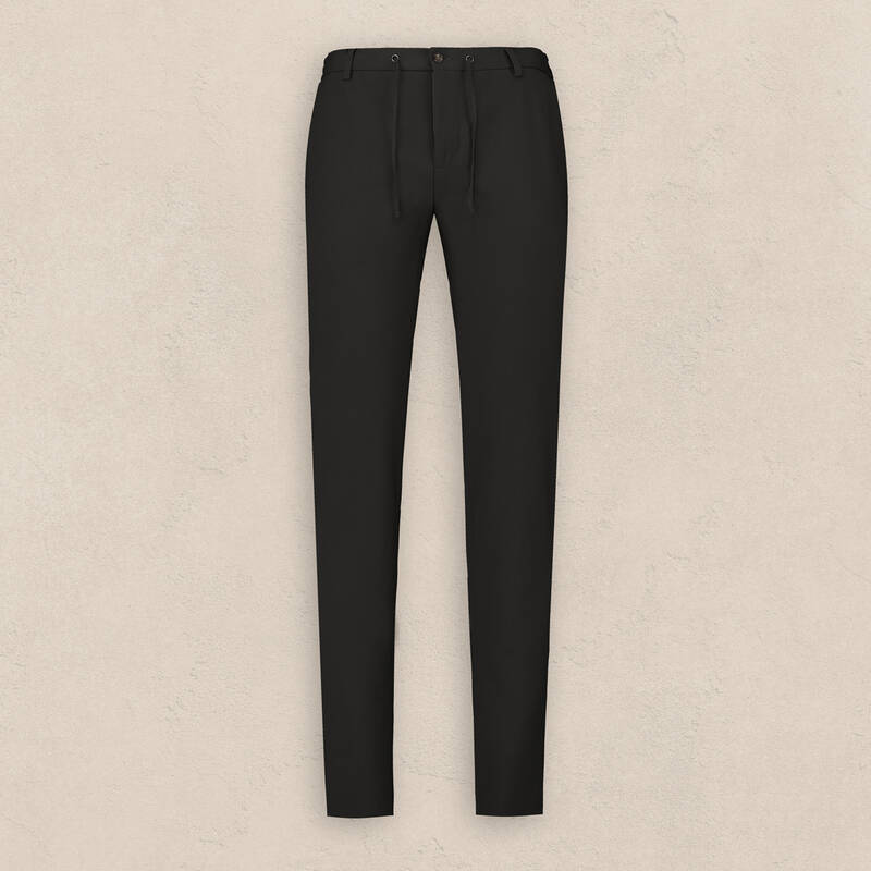 Ely Siyah Beli Bağcıklı Pantolon - 1