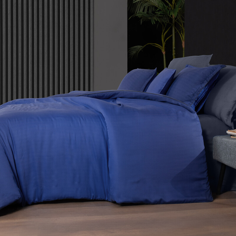 Emery Tencel Çift Kişilik Mavi Nevresim Takımı - SAREV