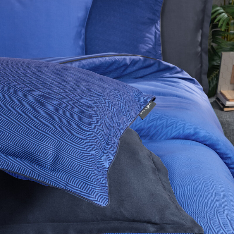 Emery Tencel Çift Kişilik Mavi Nevresim Takımı - SAREV