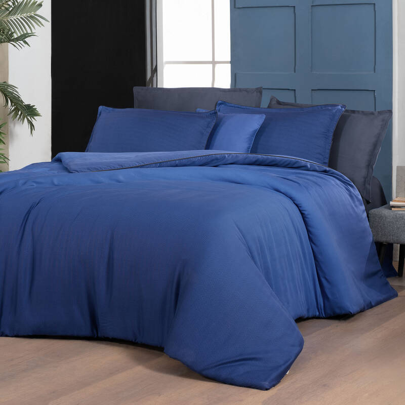 Emery Tencel Çift Kişilik Mavi Nevresim Takımı - 1