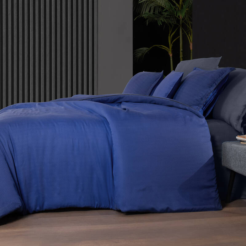 Emery Tencel Çift Kişilik Mavi Nevresim Takımı - 2