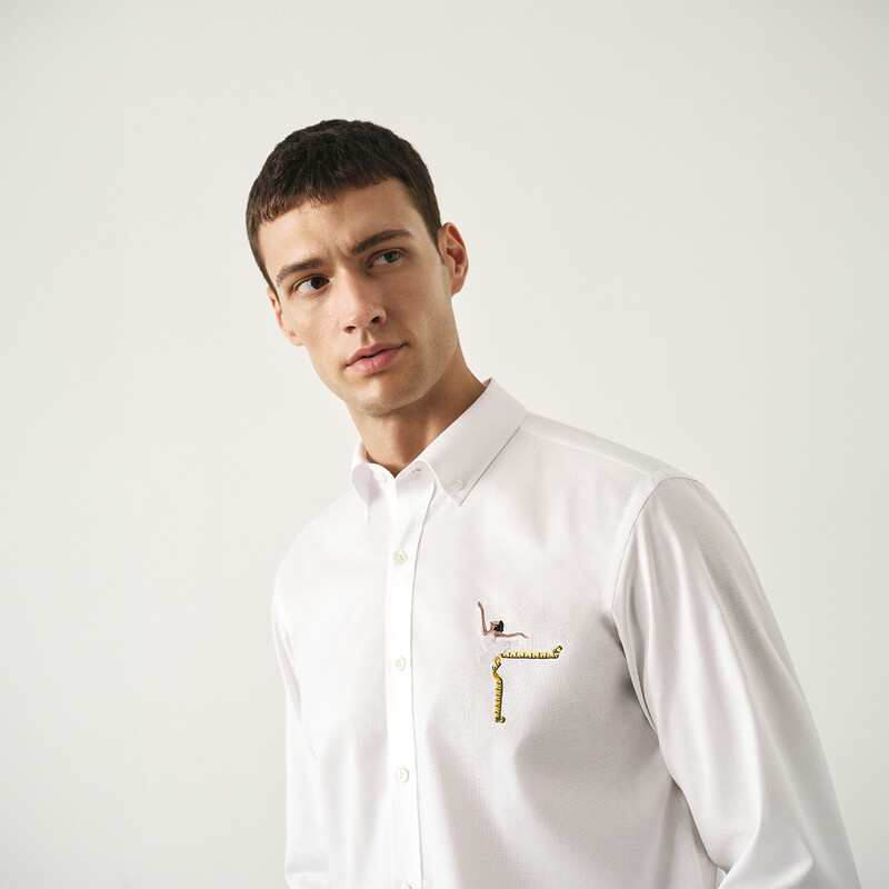 Erkek Balerin Tasarım Beyaz Gömlek - SARAR
