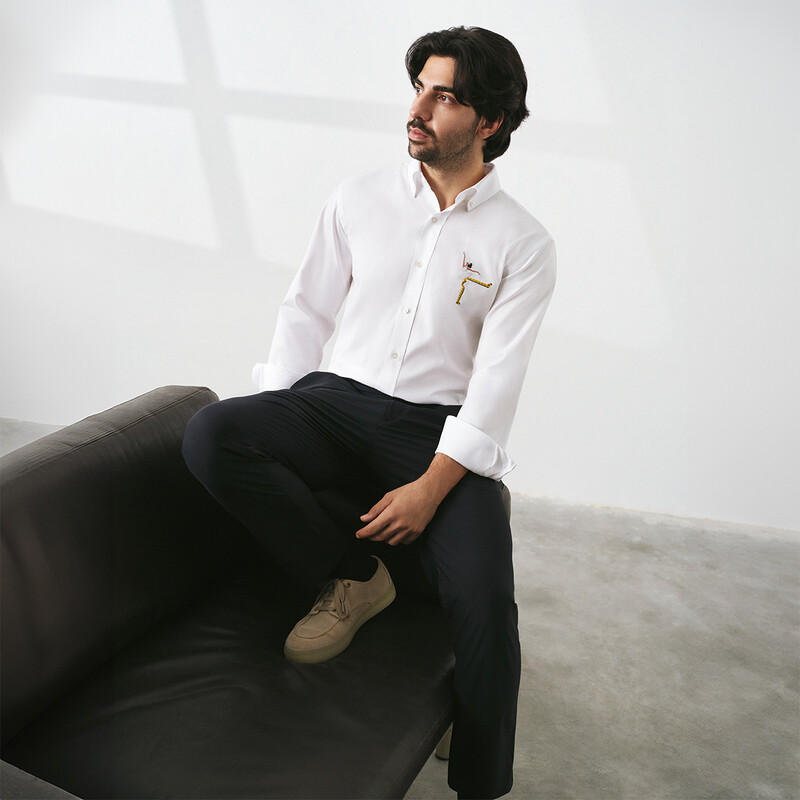 Erkek Balerin Tasarım Beyaz Gömlek - SARAR