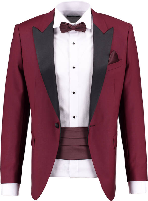 Erkek Bordo Kuşak Papyon Mendil Set - SARAR