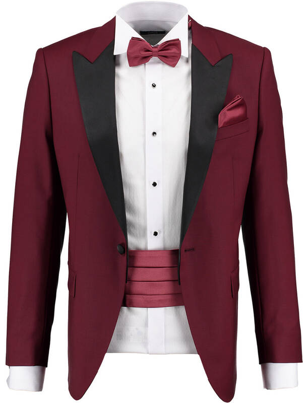 Erkek Kuşak Papyon Mendil Set Bordo - SARAR