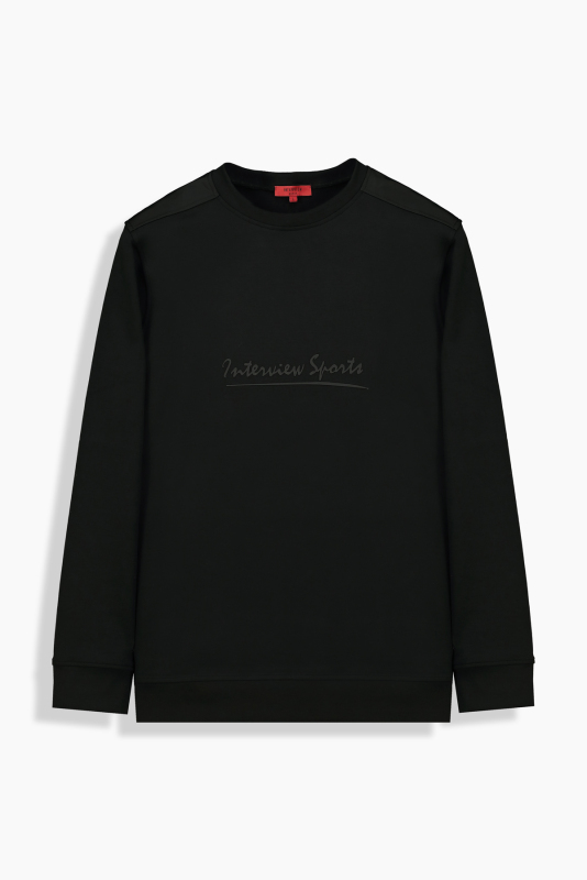 Erkek Siyah Sweatshirt - INTERVIEW