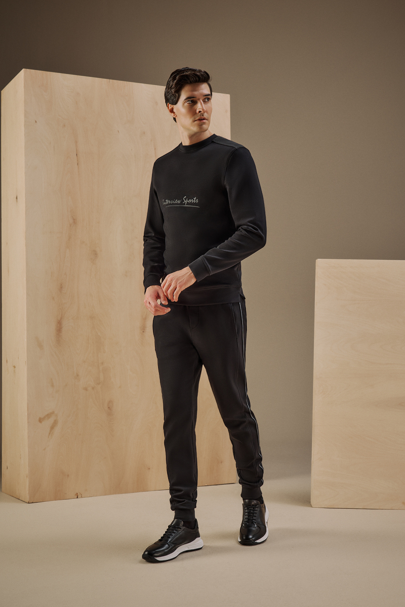 Erkek Siyah Sweatshirt - 1