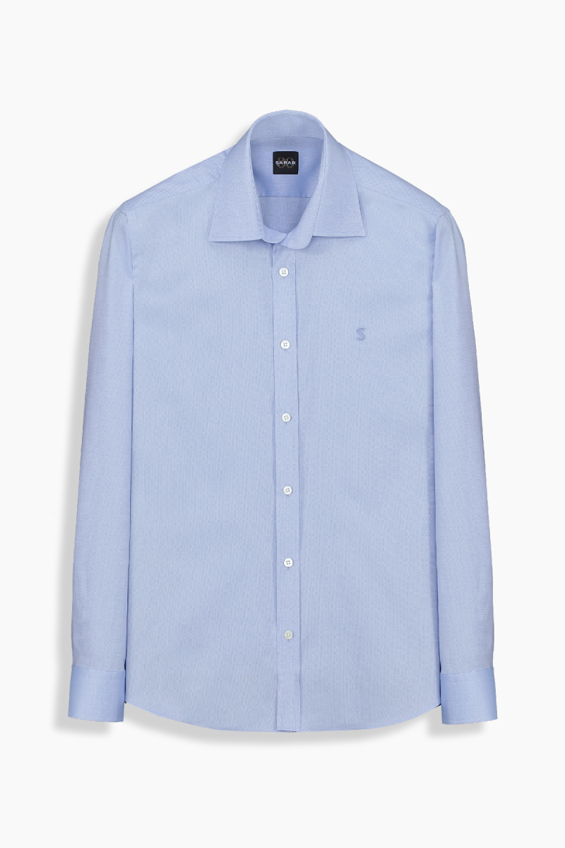 SARAR Espoir Slim Fit Pamuklu Mavi Gömlek