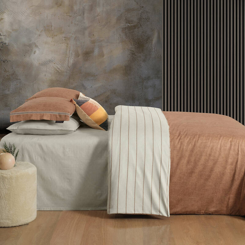 Ethan Saten Tek Kişilik Taba Nevresim Takımı - 1