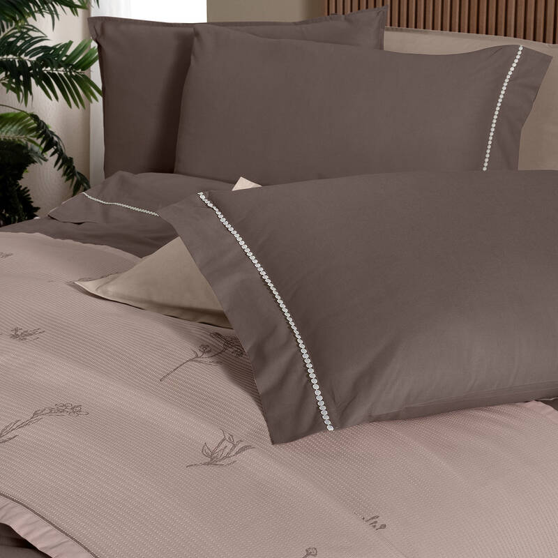 Eva Eldon Pike Takımı ve Nevresim Seti Tek Kişilik Mocha - 3