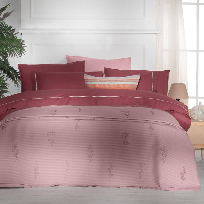 Eva Eldon Pike Takımı ve Nevresim Seti Tek Kişilik Pembe - 1