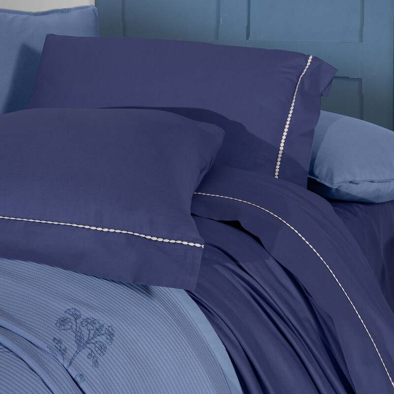 Eva Eldon Pike Takımı ve Nevresim Seti Tek Kişilik Mavi - SAREV