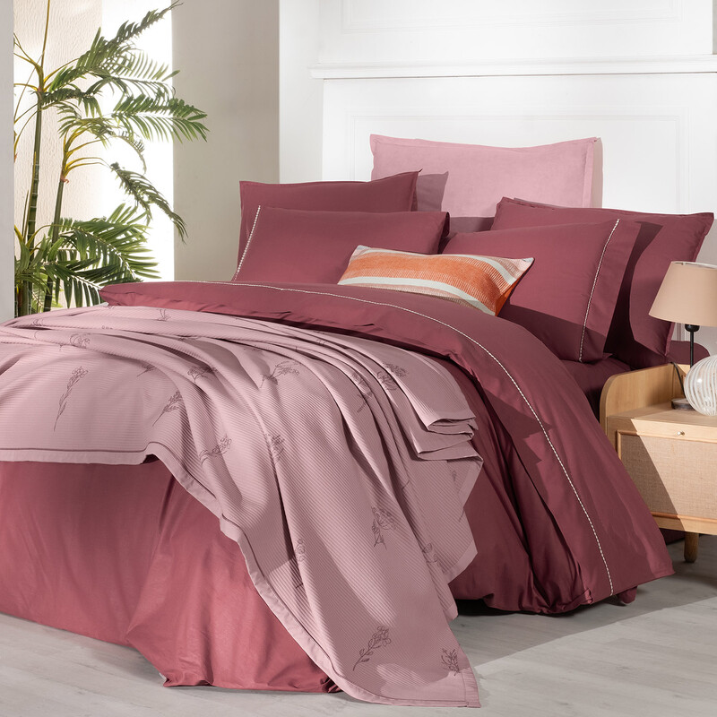 Eva Eldon Pike Takımı Ve Nevresim Seti Çift Kişilik Pembe 