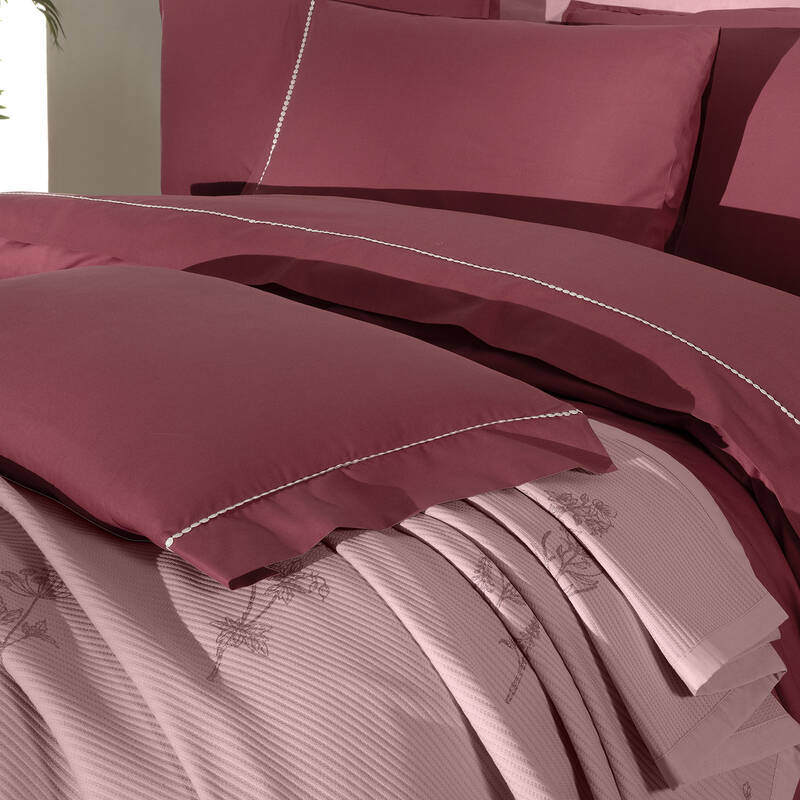 Eva Eldon Pike Takımı Ve Nevresim Seti Çift Kişilik Pembe - 3